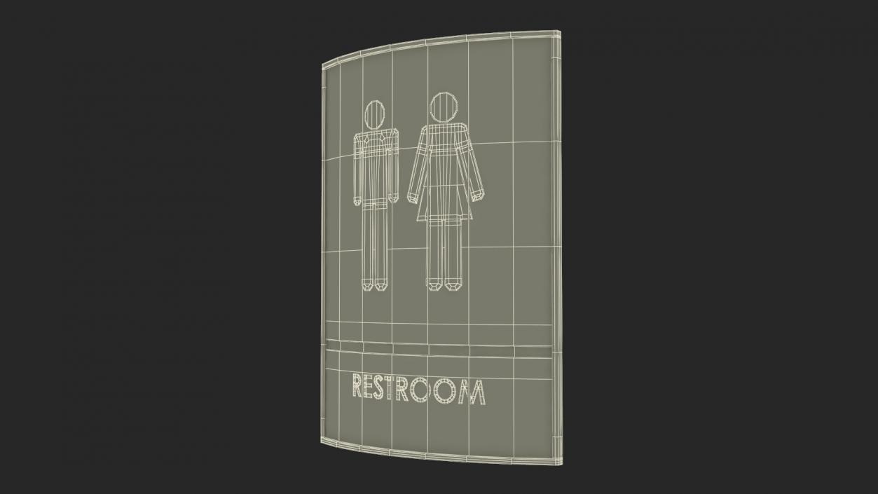 3D model Unisex Restroom Sign