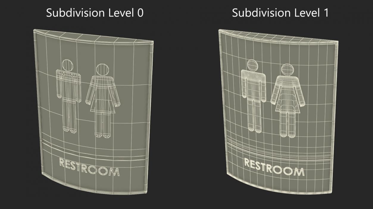 3D model Unisex Restroom Sign