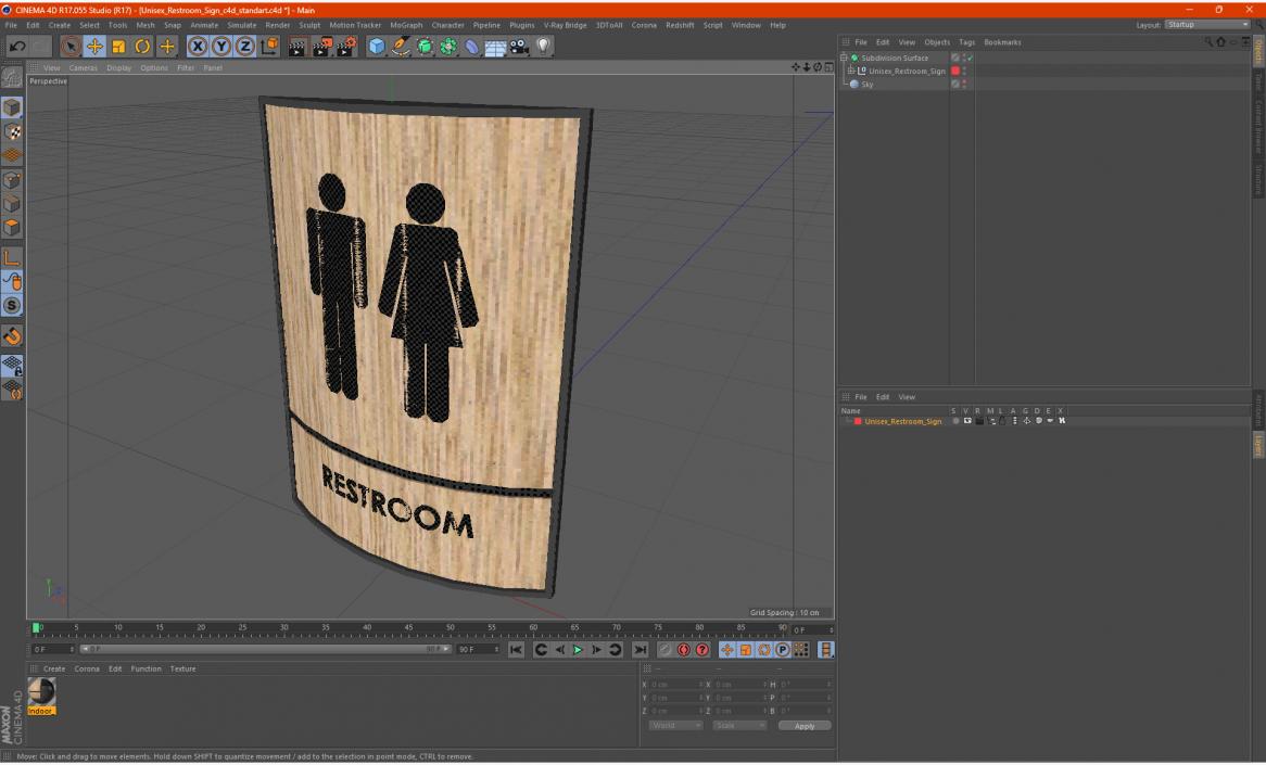 3D model Unisex Restroom Sign