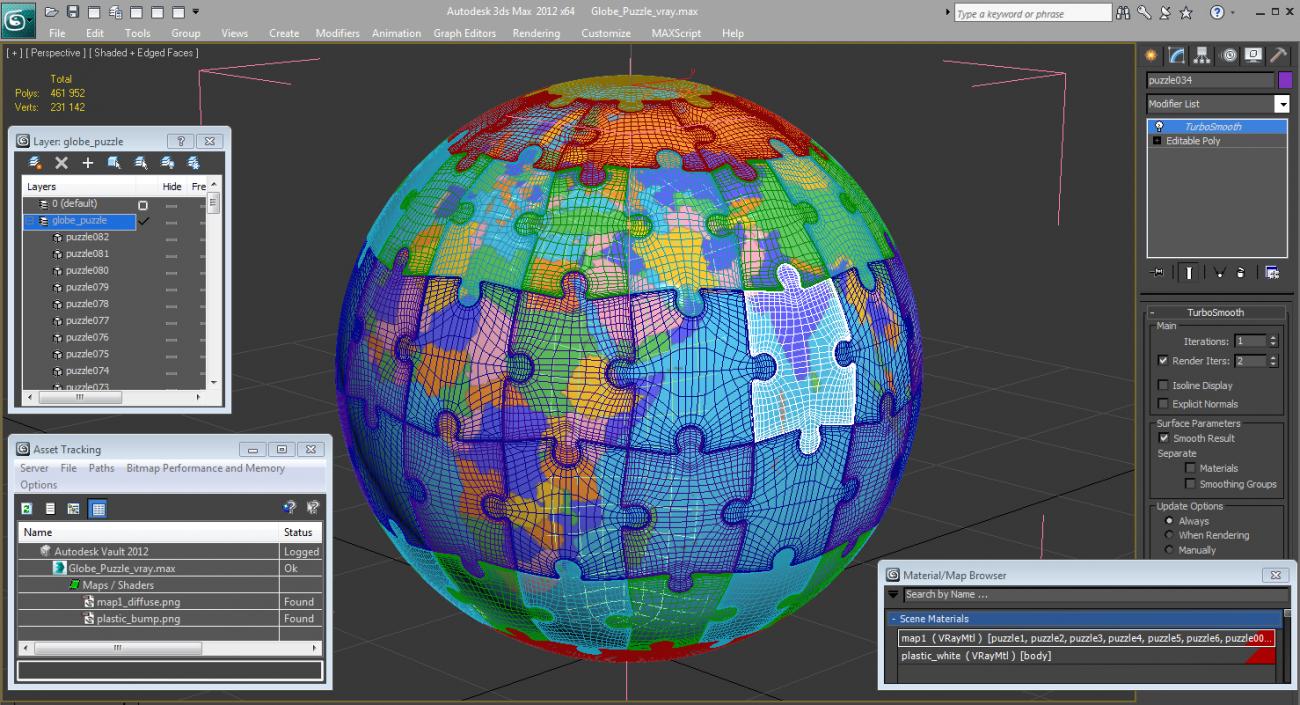 Globe Puzzle 3D