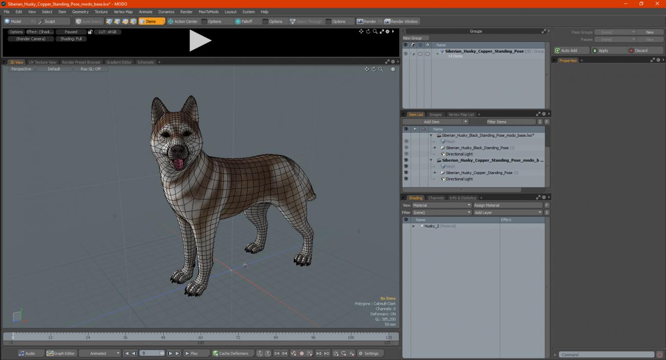 3D model Siberian Husky Copper Standing Pose