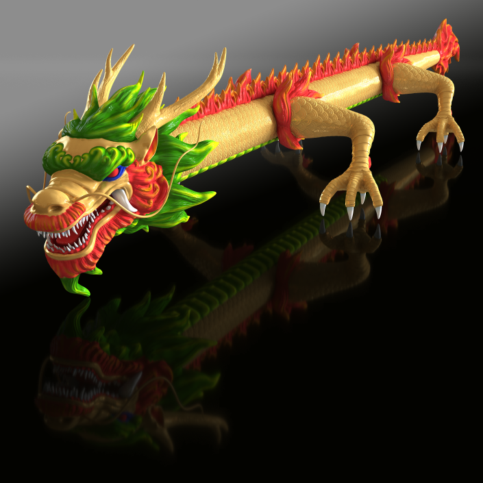 Traditional Chinese Dragon Neutral Pose 3D model