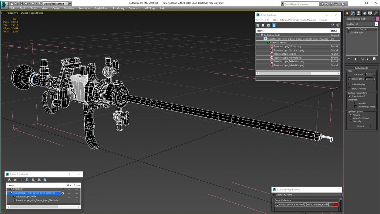 3D model Resectoscope with Bipolar Loop Electrode