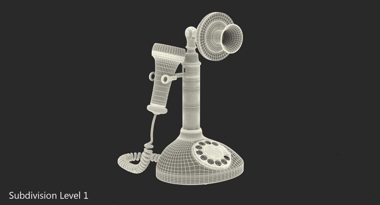 3D Old Upright Telephone