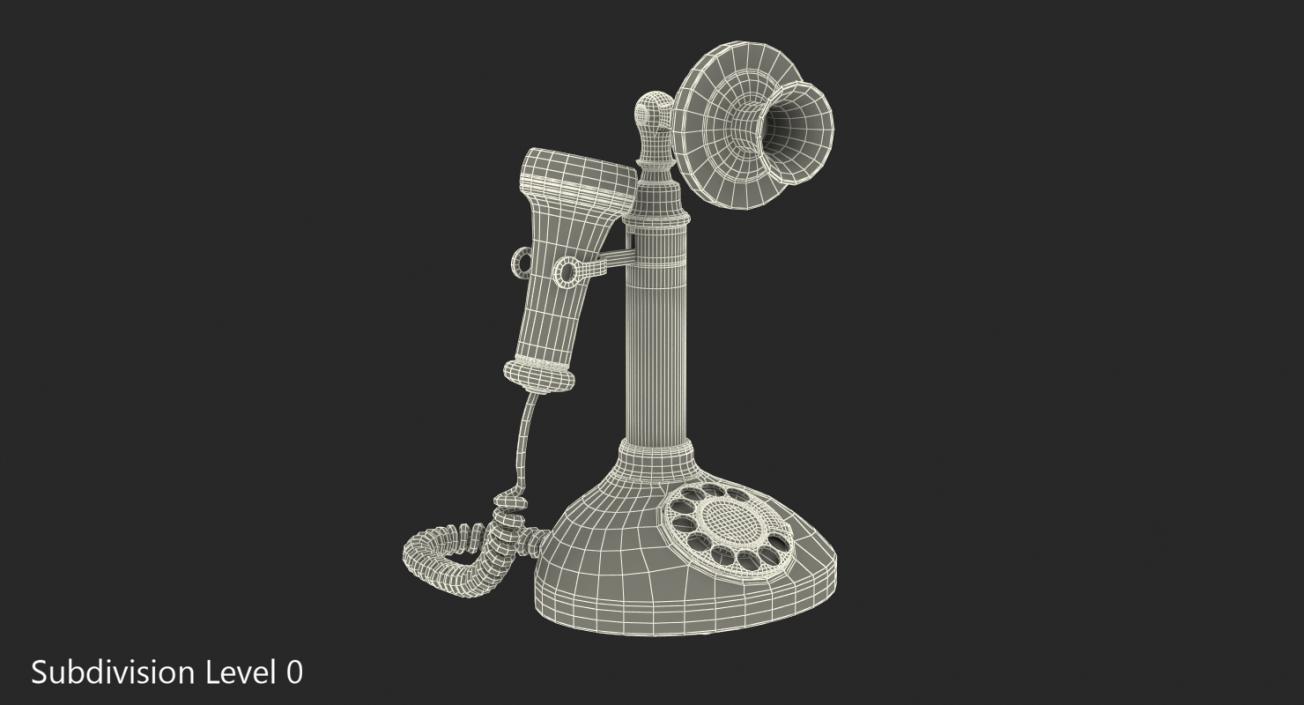 3D Old Upright Telephone