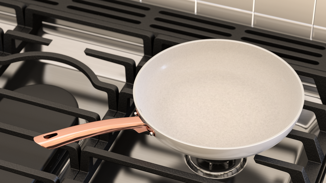 3D Tower White Frying Pan Set