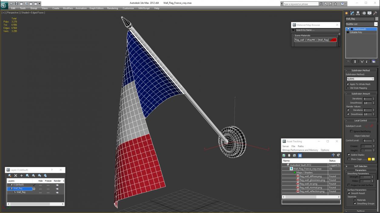 3D Wall Flag France