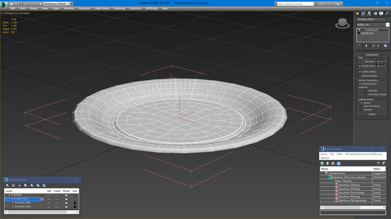 3D model Styrofoam Plate