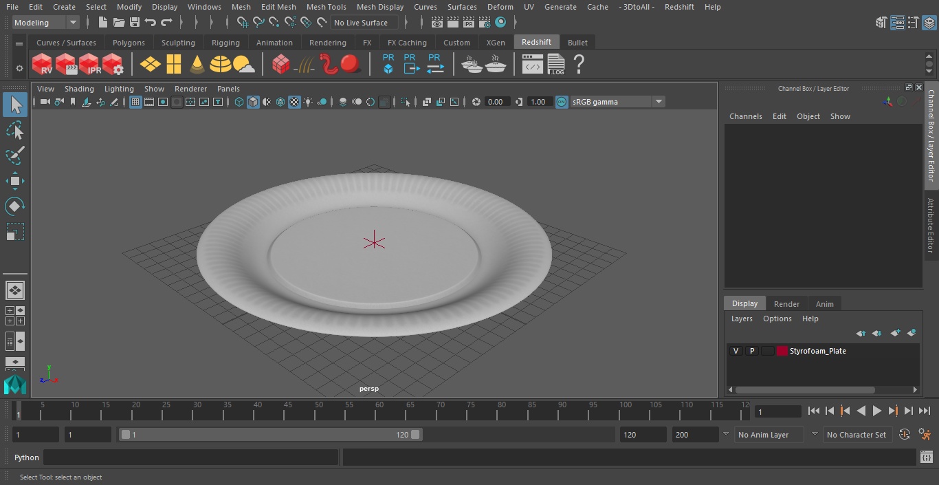 3D model Styrofoam Plate