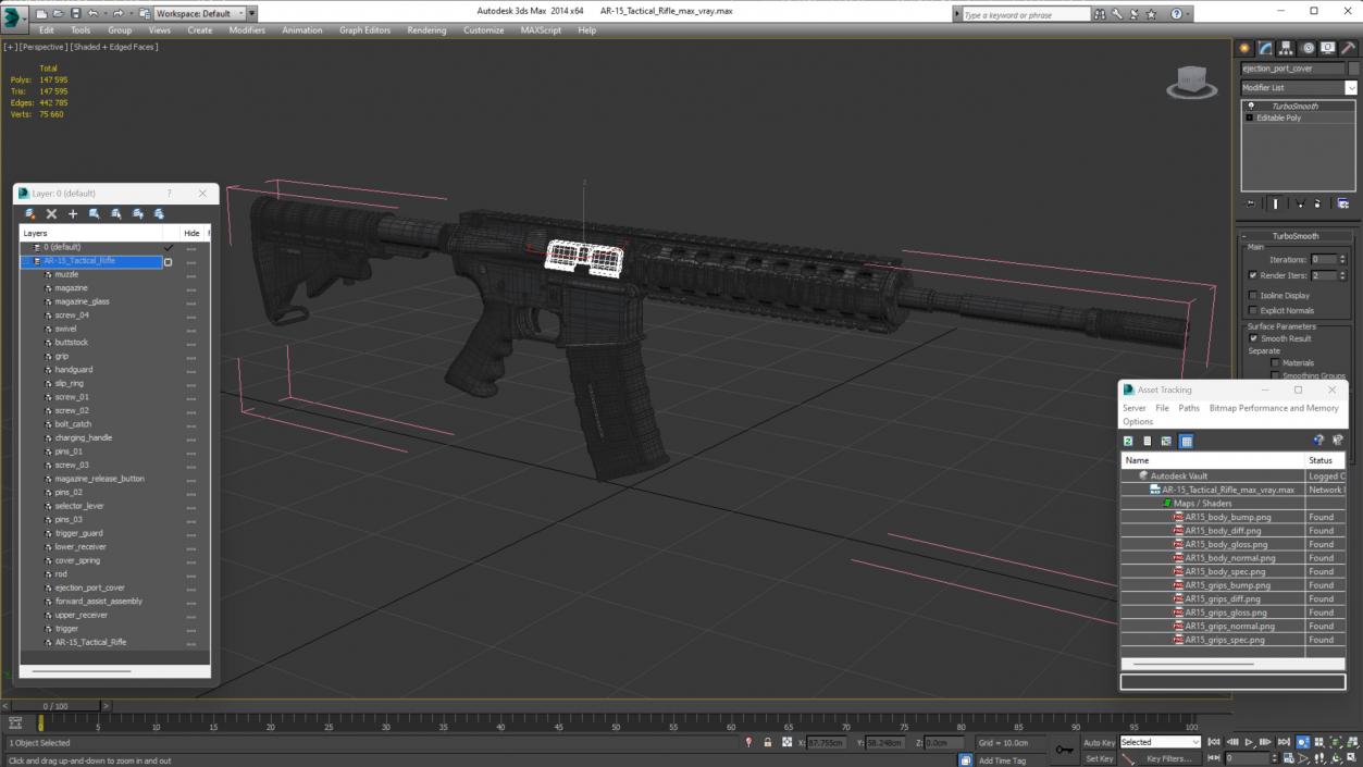 3D model AR-15 Tactical Rifle