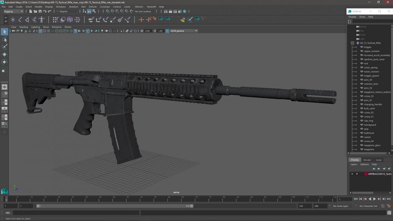 3D model AR-15 Tactical Rifle