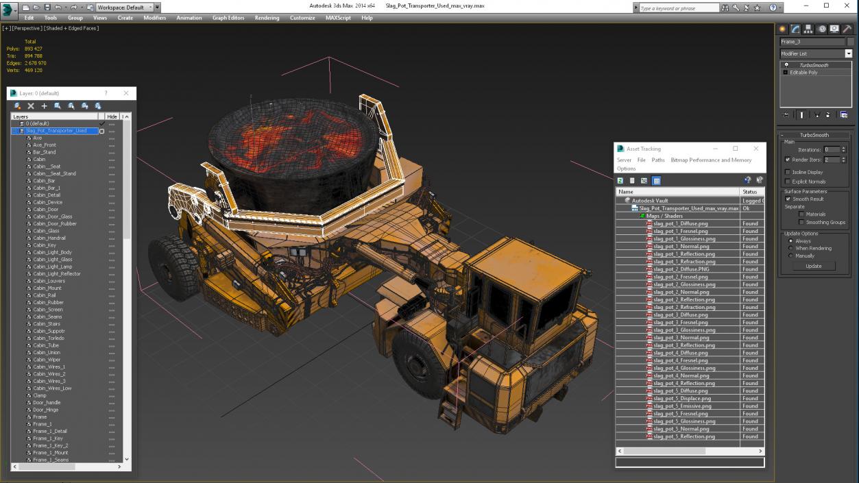 3D model Slag Pot Transporter Used