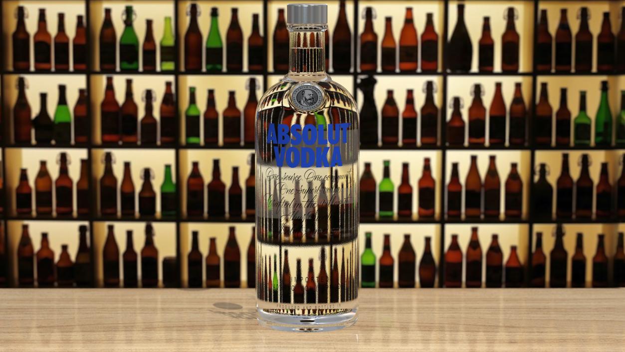 3D model Vodka with Faceted Glass Collection