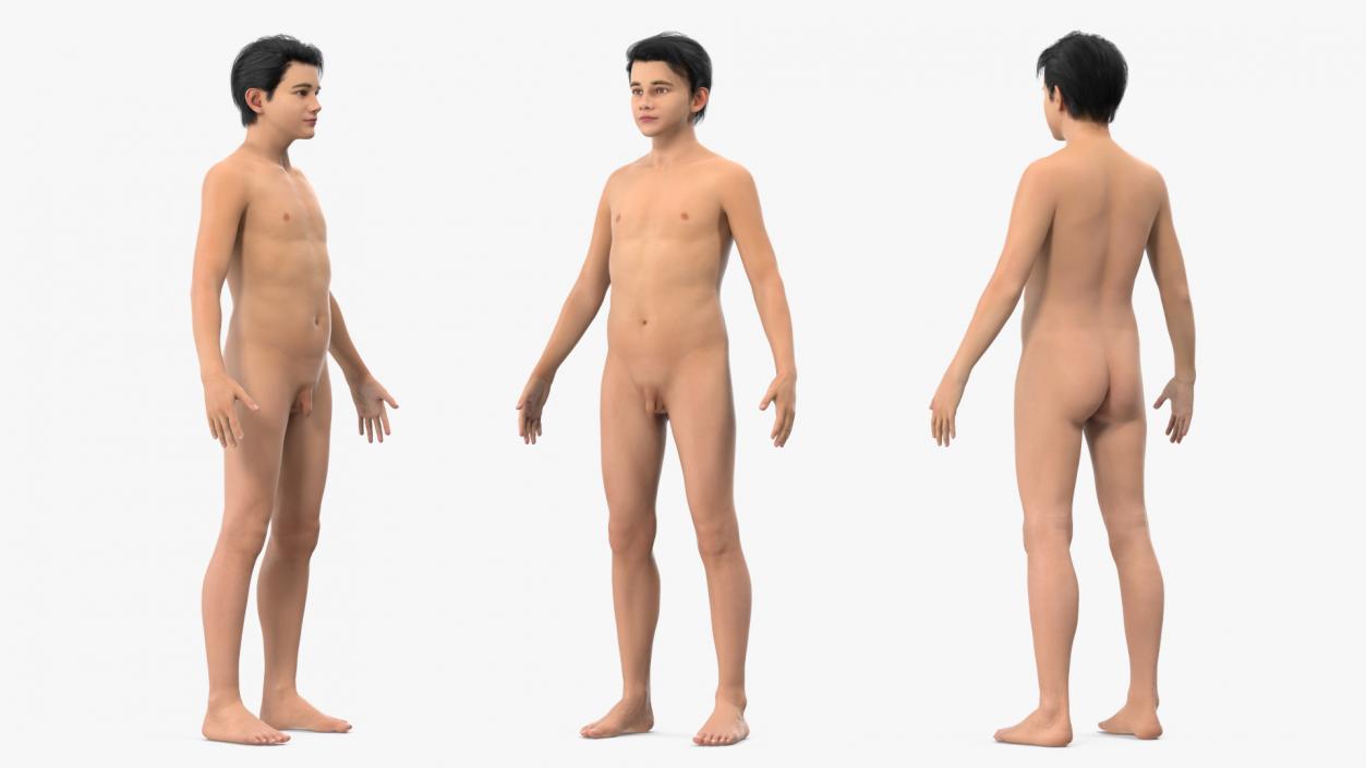 3D model Naked Young Boy Anatomy Figure