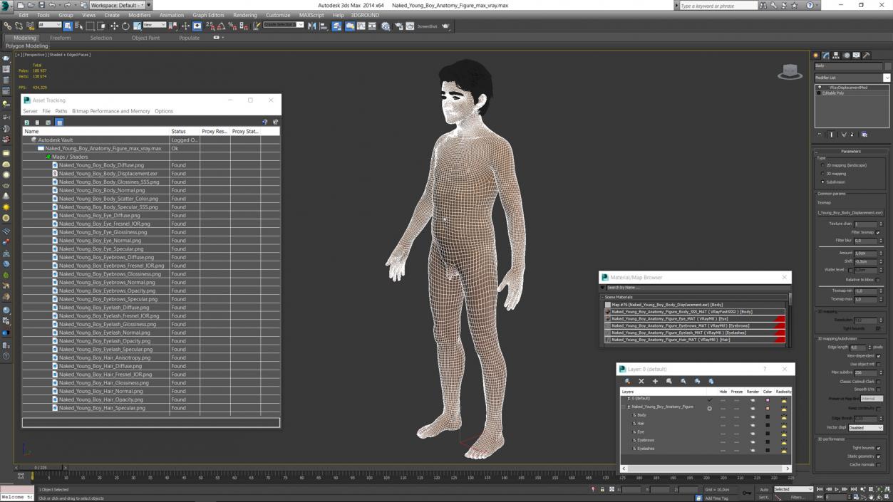 3D model Naked Young Boy Anatomy Figure