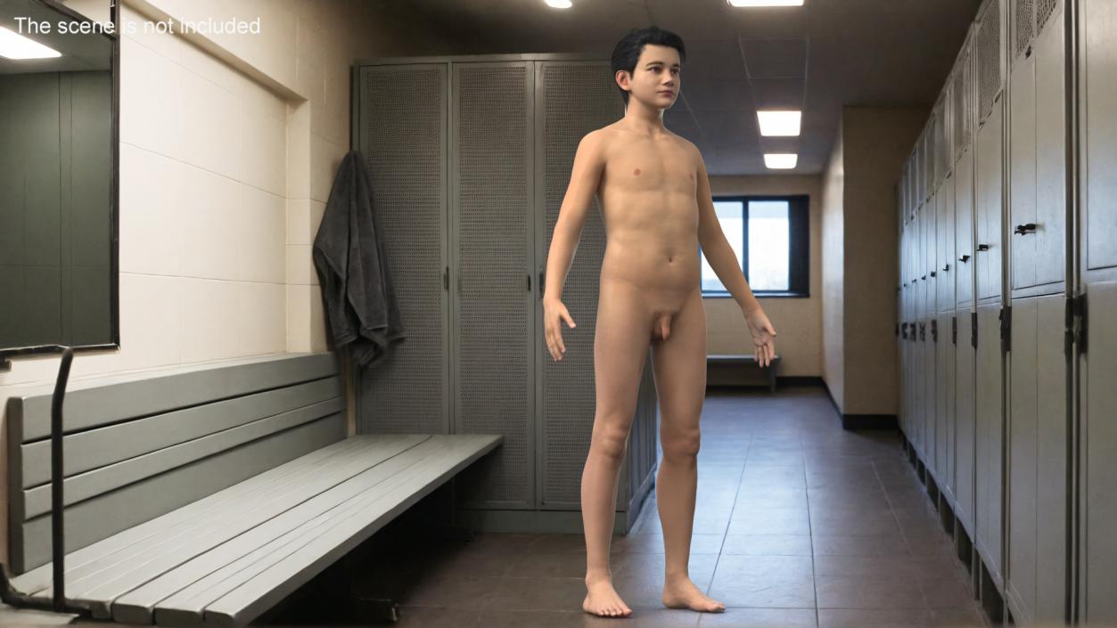 3D model Naked Young Boy Anatomy Figure