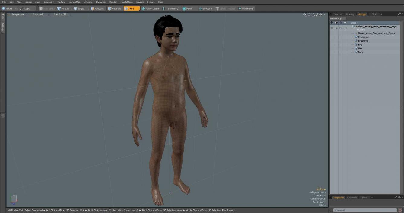 3D model Naked Young Boy Anatomy Figure