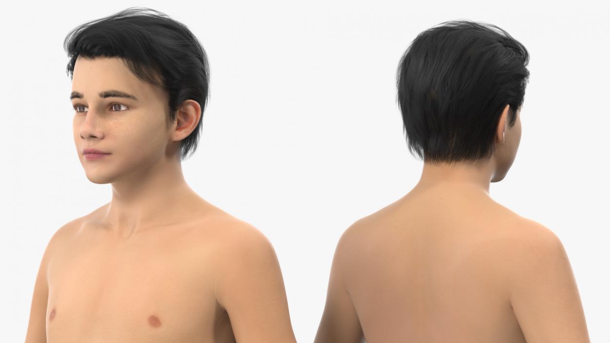 3D model Naked Young Boy Anatomy Figure