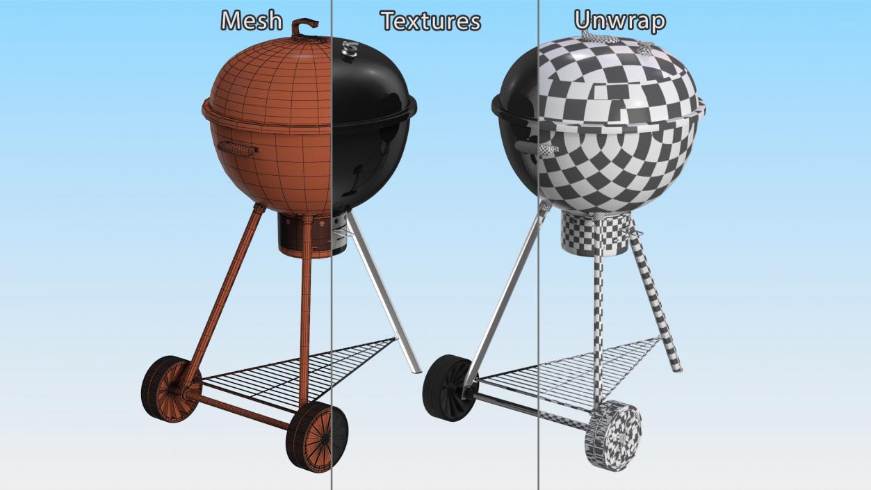 3D Kettle Charcoal Grill