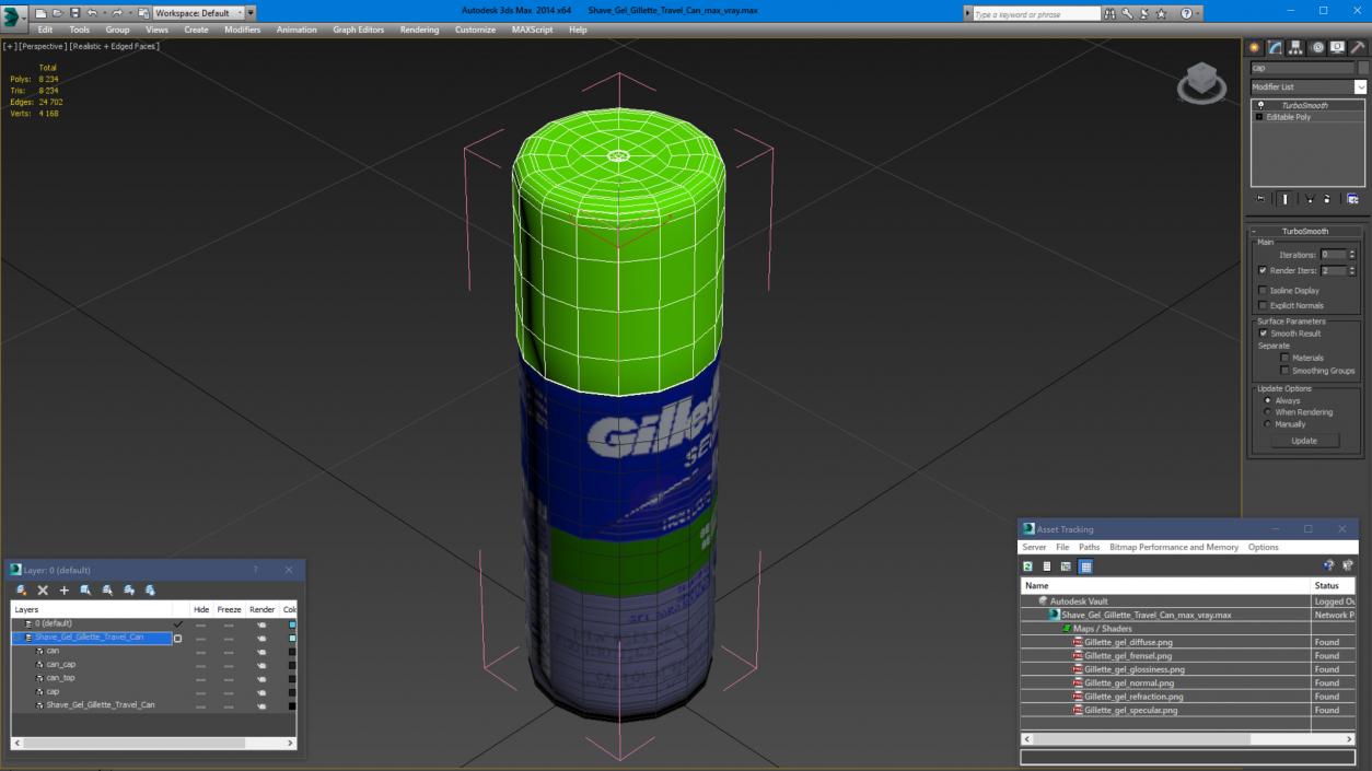 Shave Gel Gillette Travel Can 3D model