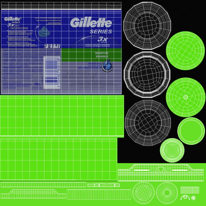 Shave Gel Gillette Travel Can 3D model