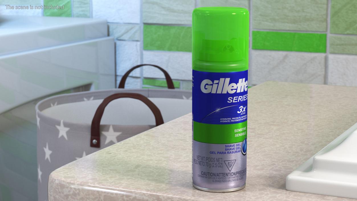 Shave Gel Gillette Travel Can 3D model