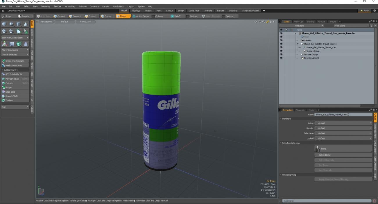 Shave Gel Gillette Travel Can 3D model