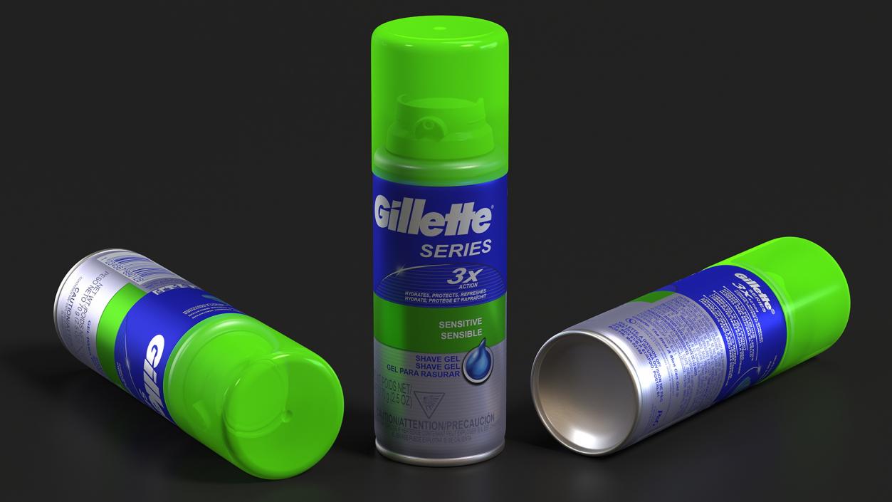 Shave Gel Gillette Travel Can 3D model