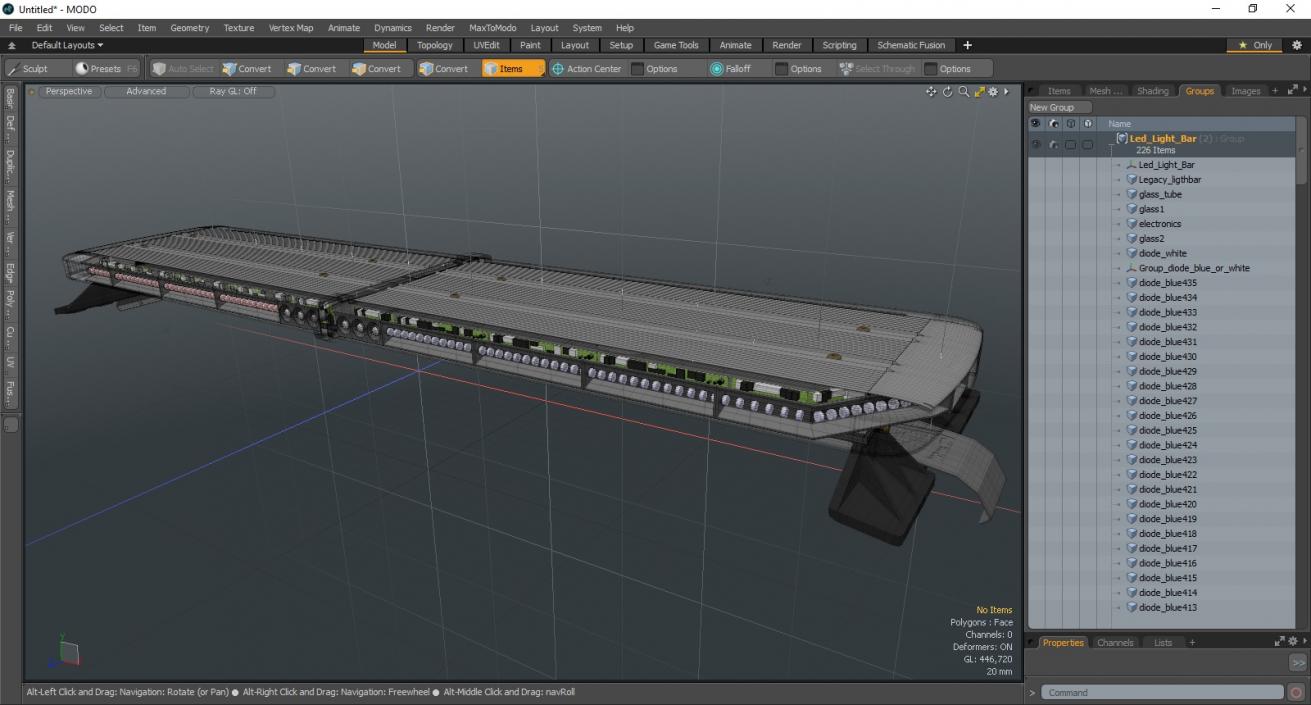 3D Led Light Bar model