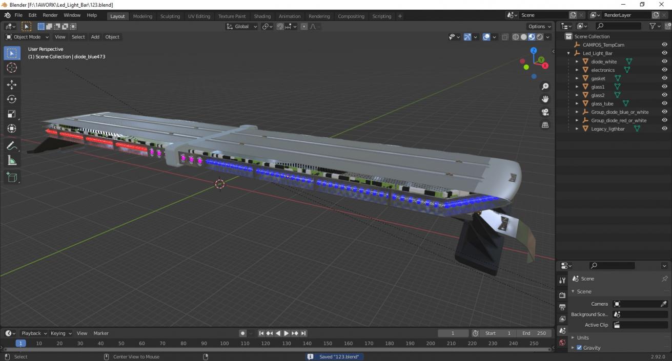 3D Led Light Bar model