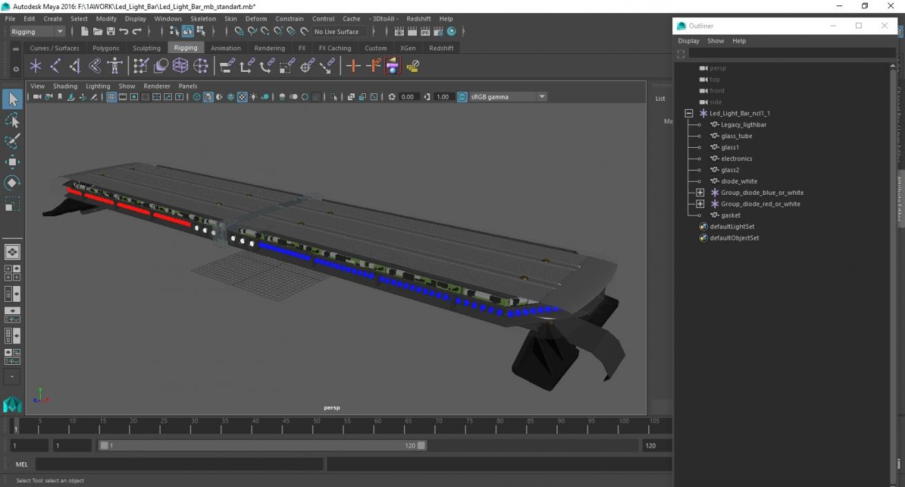 3D Led Light Bar model