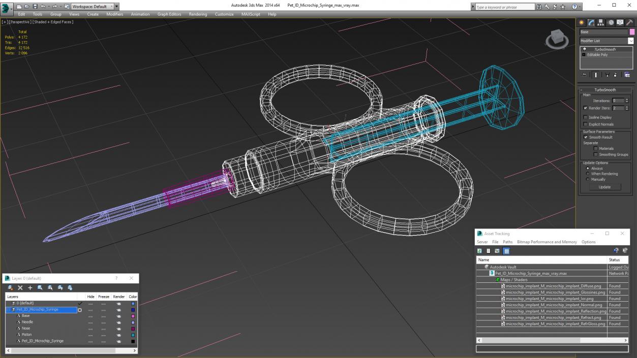 Pet ID Microchip Syringe 3D model