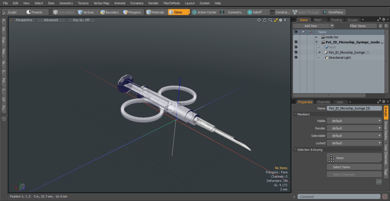 Pet ID Microchip Syringe 3D model