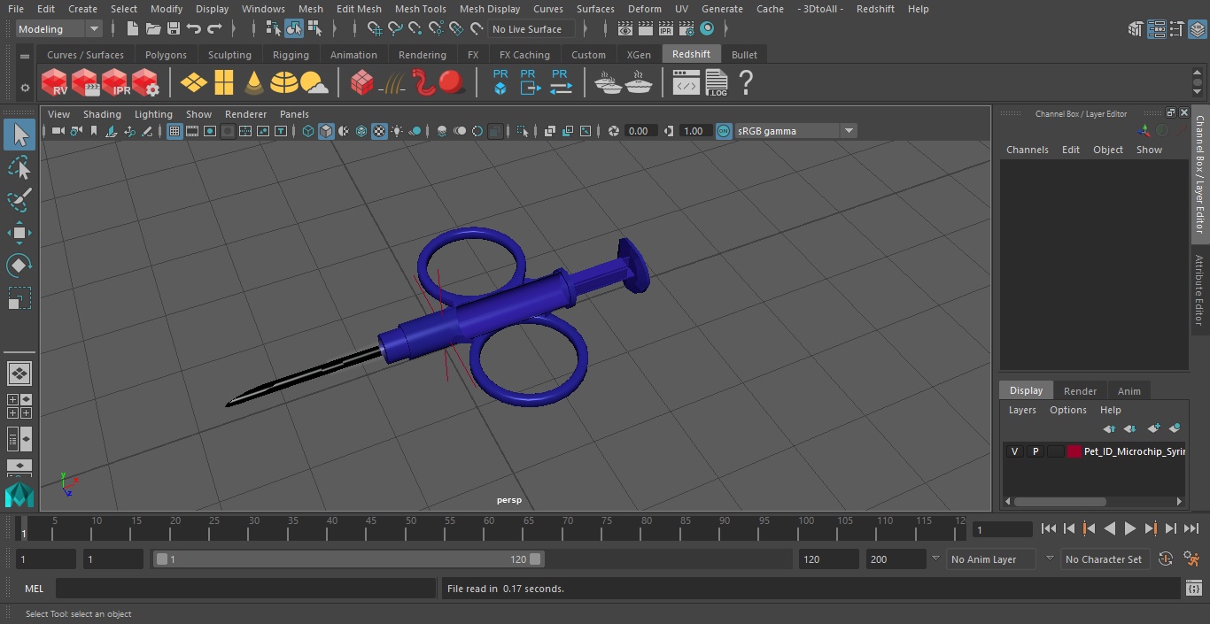 Pet ID Microchip Syringe 3D model