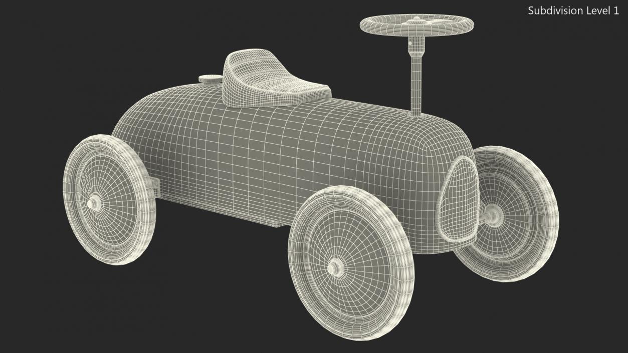 Retro Push Car 3D model