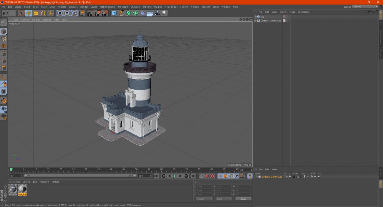 3D Vintage Lighthouse model