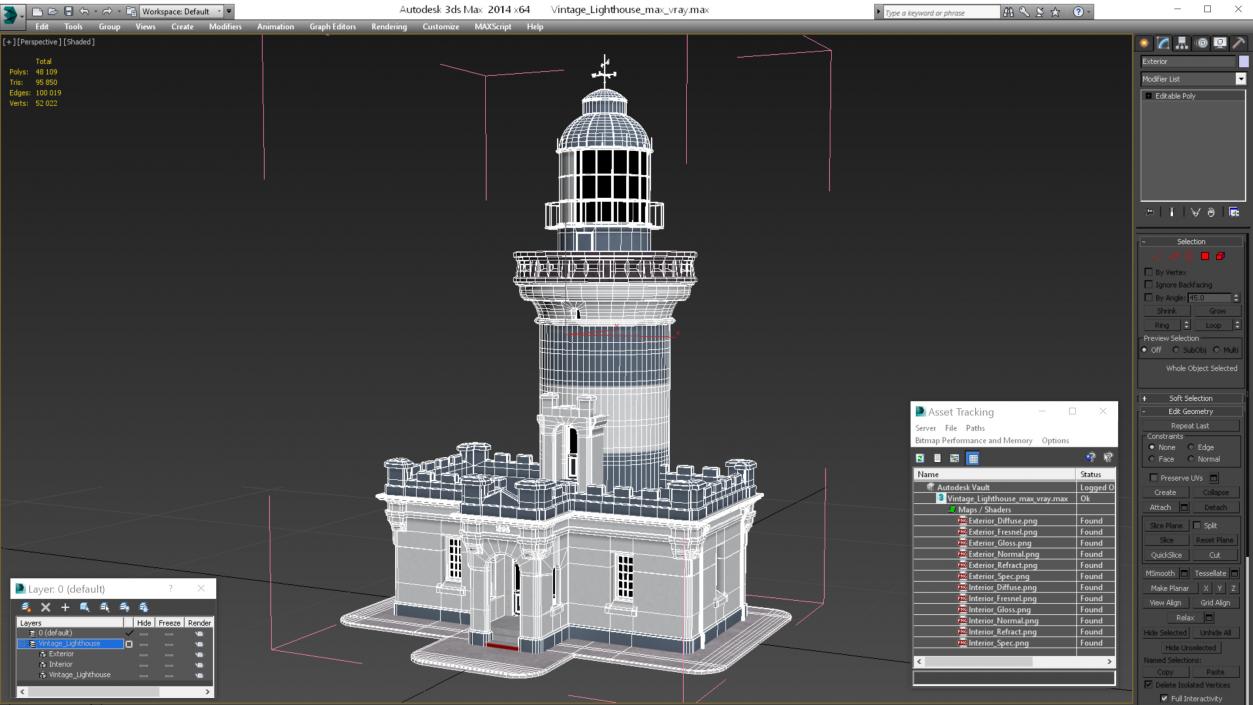 3D Vintage Lighthouse model