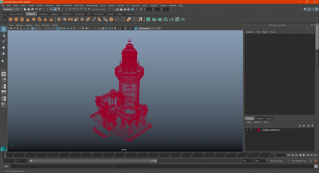 3D Vintage Lighthouse model