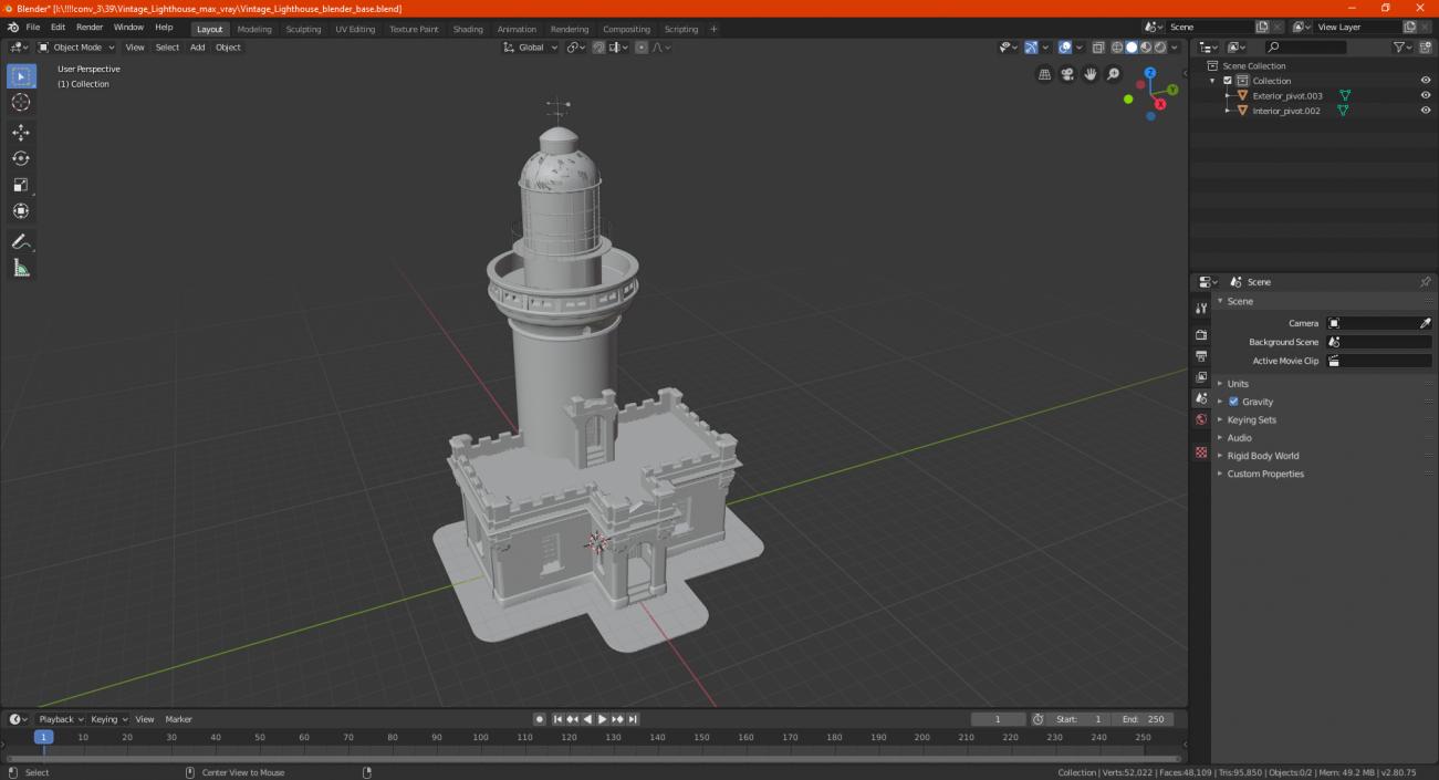 3D Vintage Lighthouse model