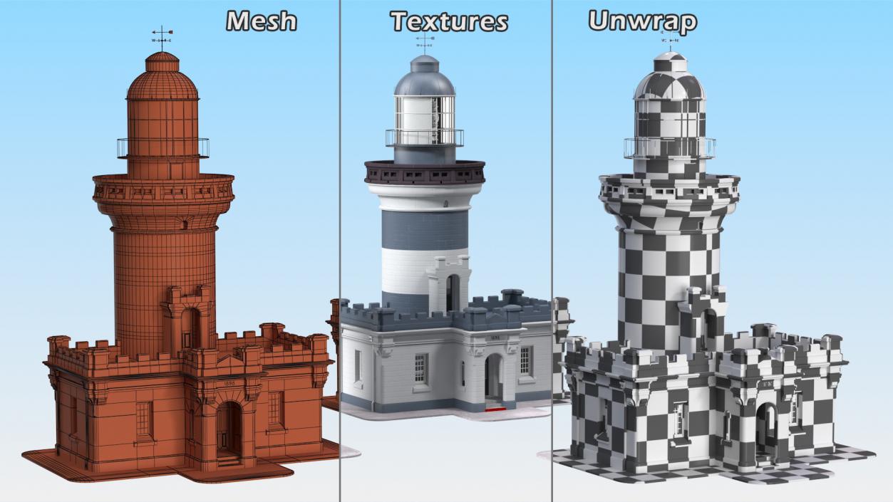 3D Vintage Lighthouse model