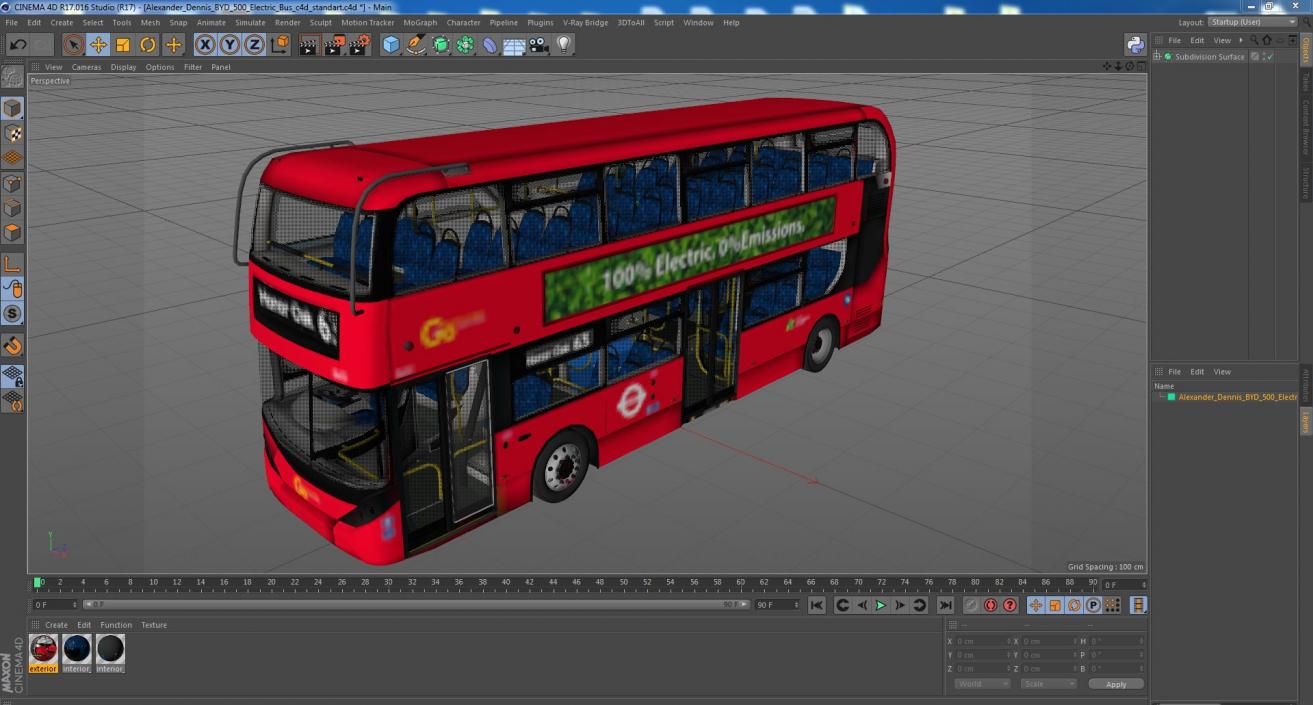 Alexander Dennis BYD 500 Electric Bus 3D