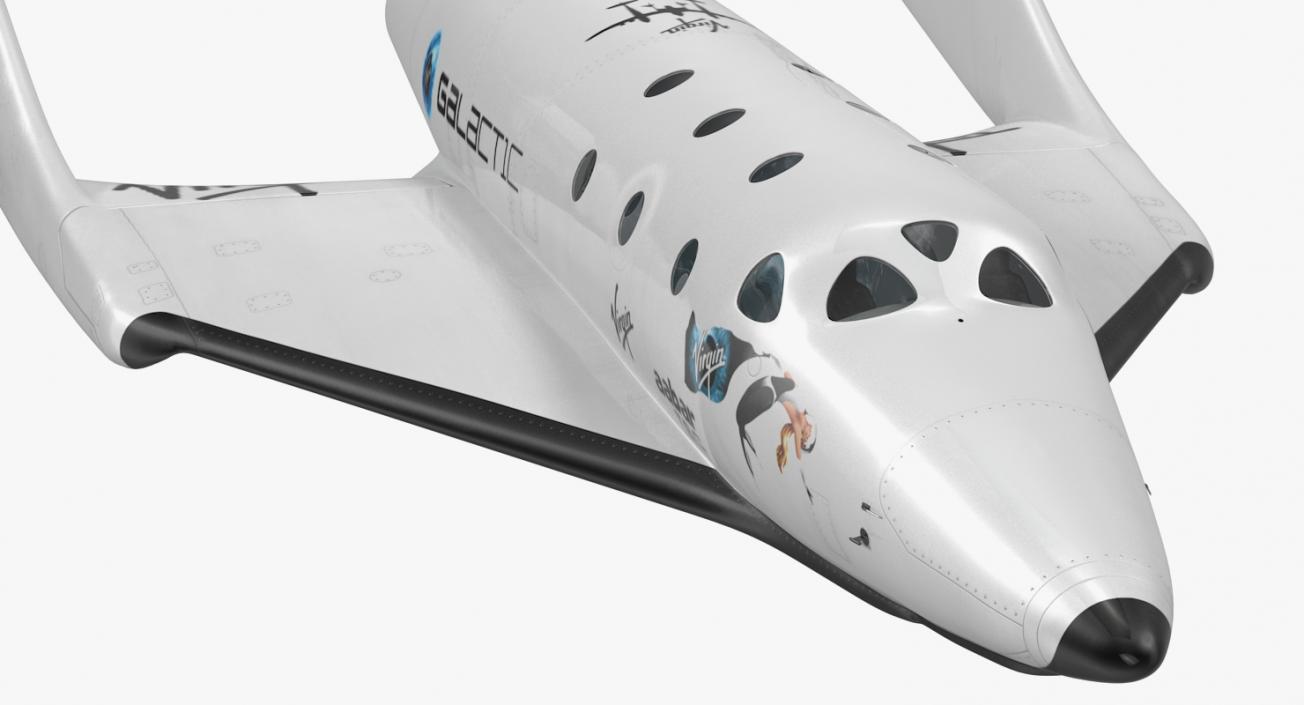 3D Suborbital Spaceplane SpaceShipTwo Rigged