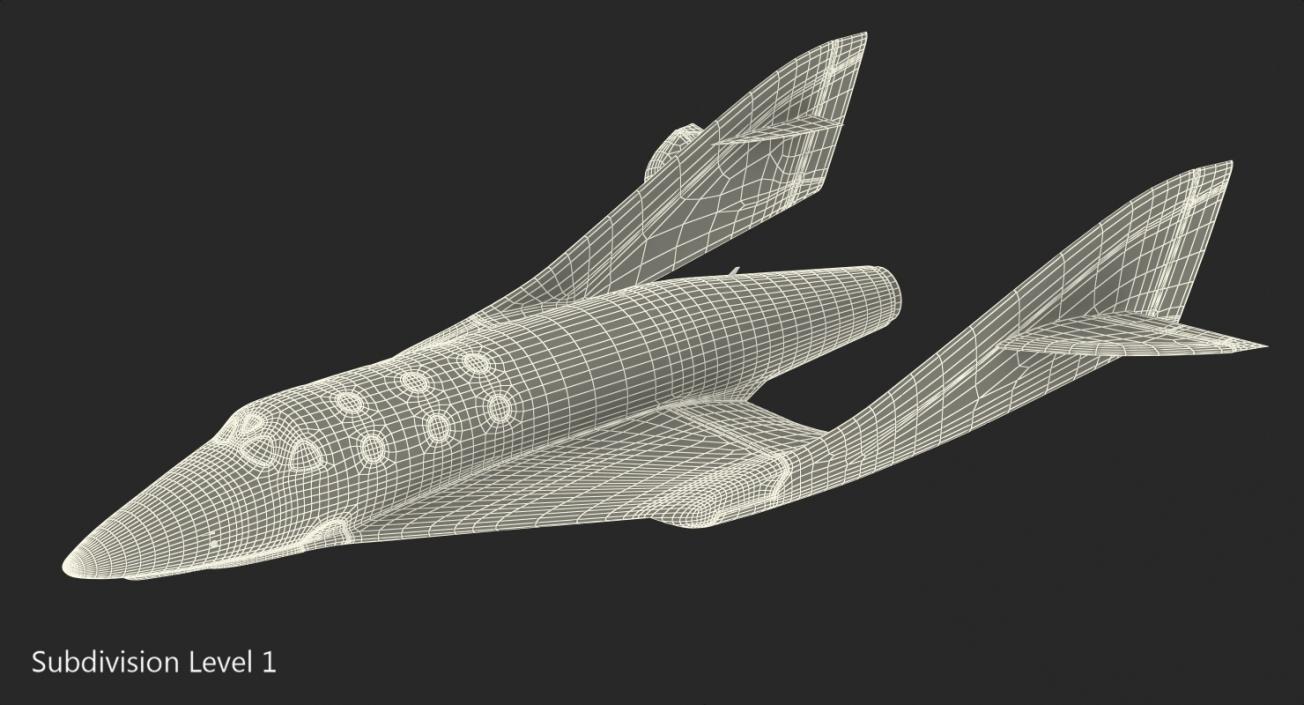 3D Suborbital Spaceplane SpaceShipTwo Rigged