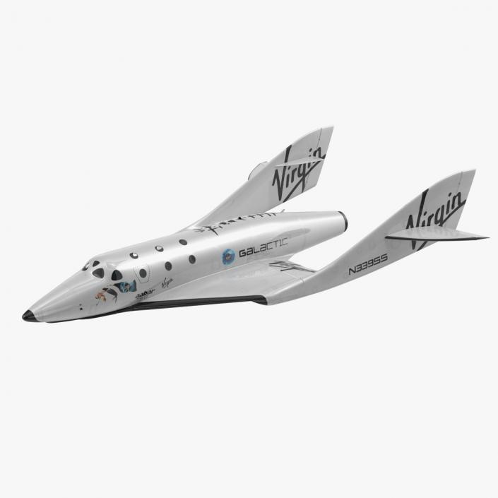 3D Suborbital Spaceplane SpaceShipTwo Rigged