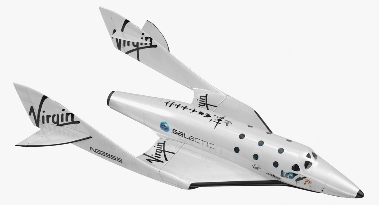 3D Suborbital Spaceplane SpaceShipTwo Rigged