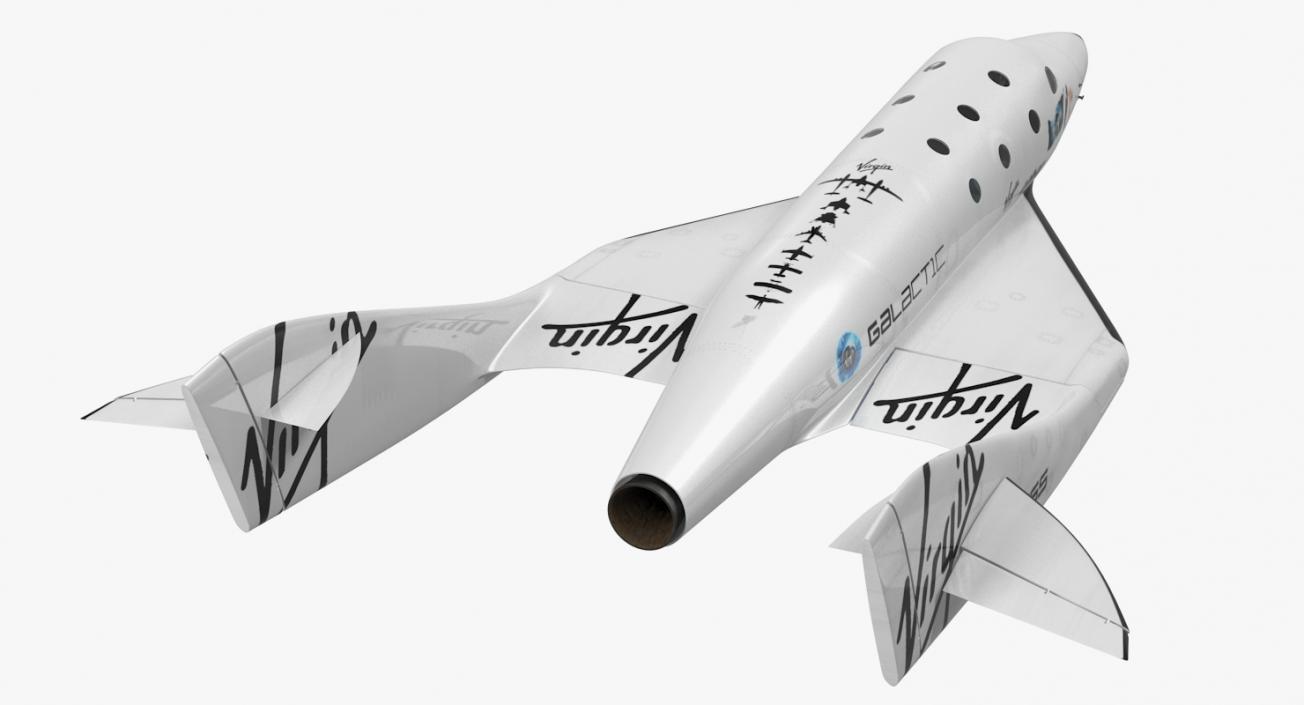 3D Suborbital Spaceplane SpaceShipTwo Rigged