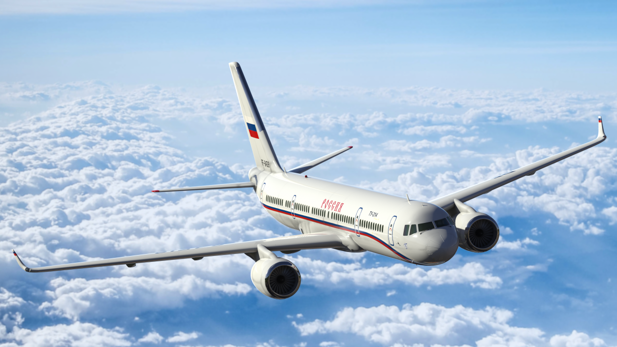 Tupolev Tu-214 Russian Government Airliner Flight 3D model