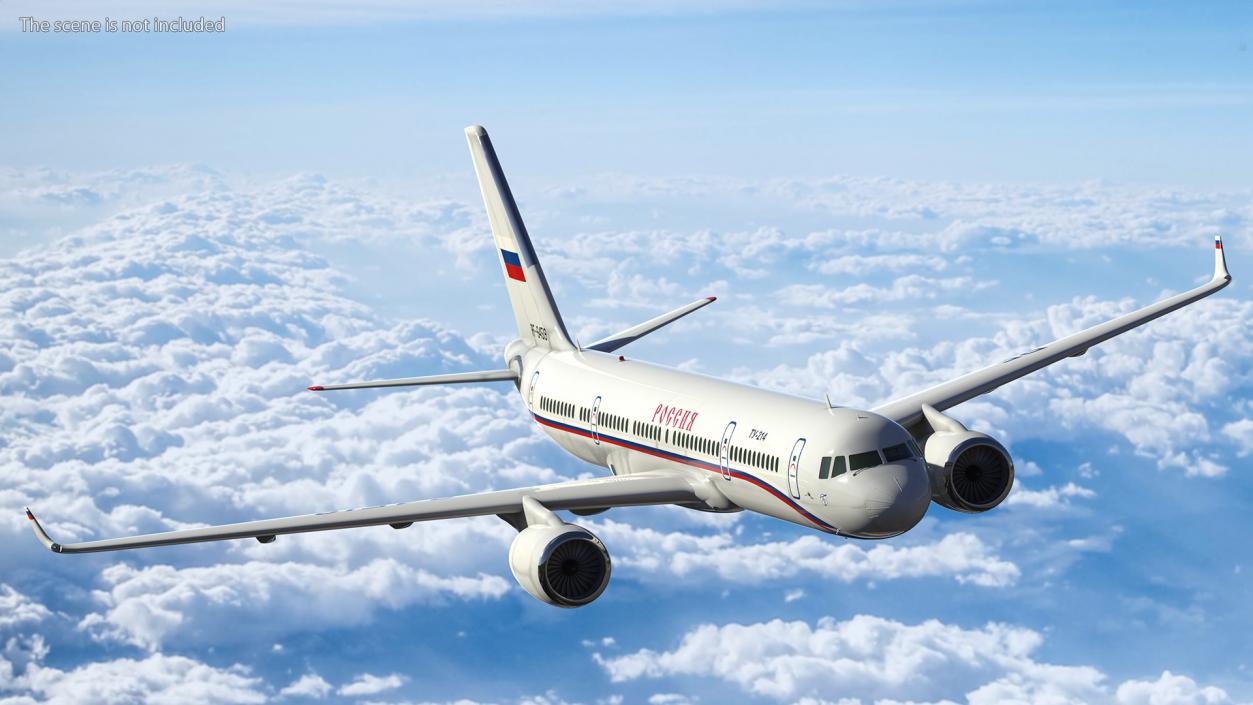 Tupolev Tu-214 Russian Government Airliner Flight 3D model