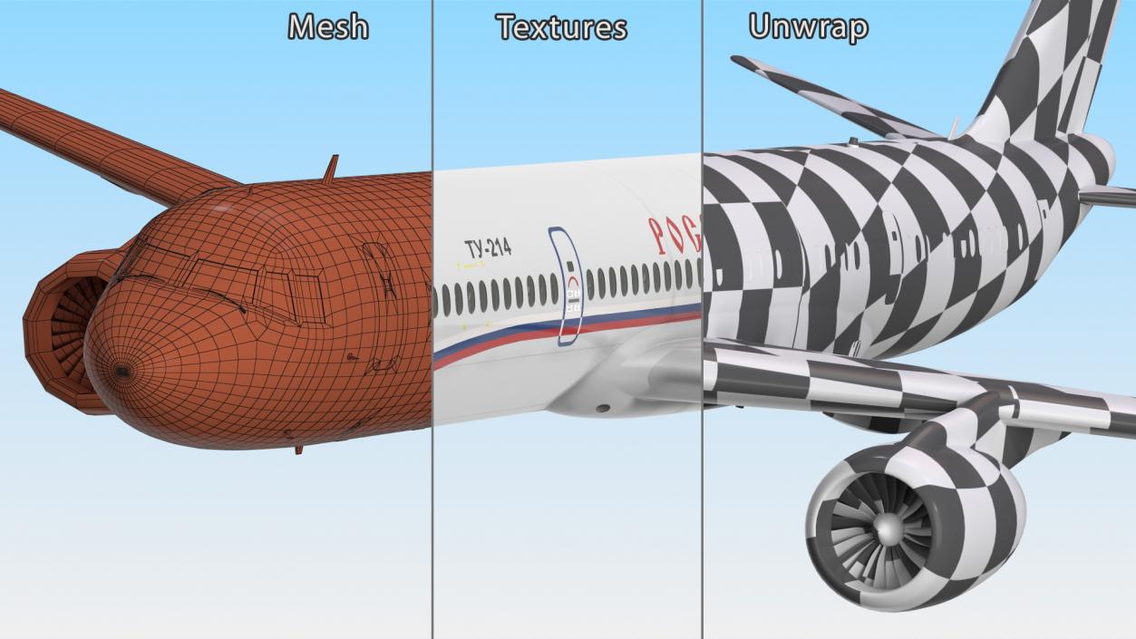 Tupolev Tu-214 Russian Government Airliner Flight 3D model