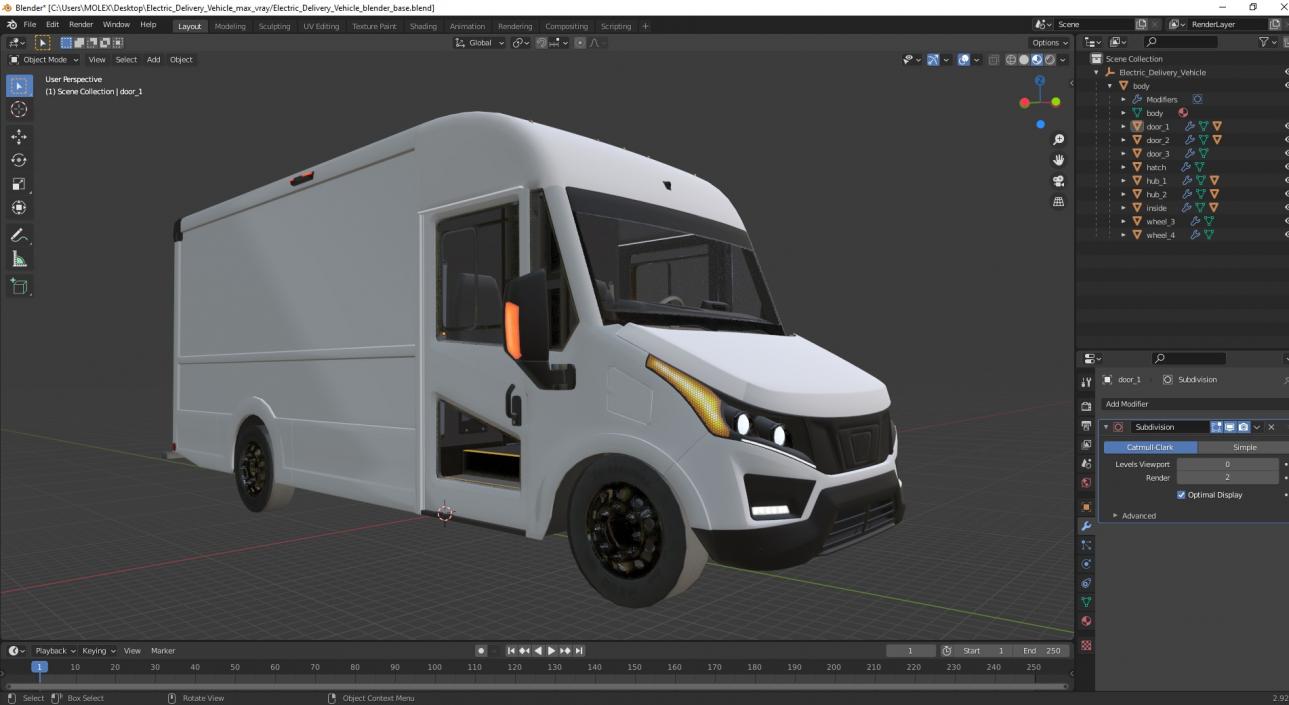 3D model Electric Delivery Vehicle